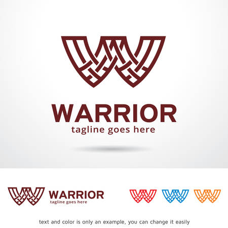 Warrior - Ornament Letter W Logo Template Design Vectorのイラスト素材