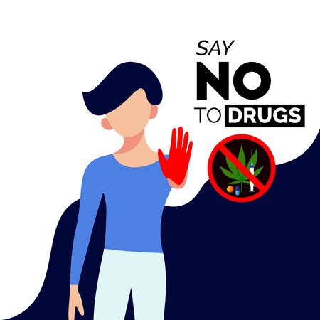simple illustration of against drugsのイラスト素材