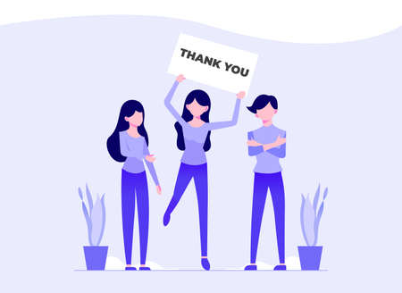 simple illustration of people-thank youのイラスト素材