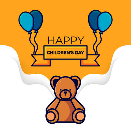 design and illustration of children's day celebration, colorful design and illustration, for digital useのイラスト素材