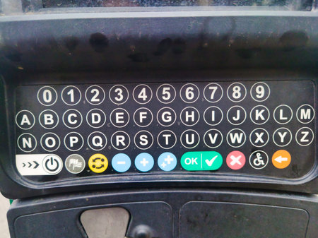 Industrial Keypad and Rusted Steel Grid Textures from Tihamer utca Zuglo Budapest Hungary:...