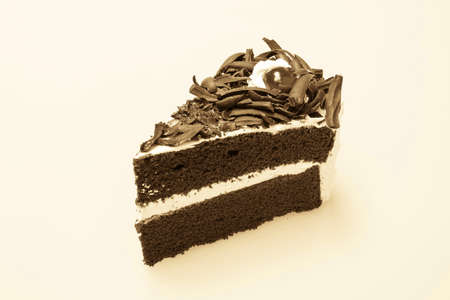 cake chocolate black forest vintage style isolatedの写真素材