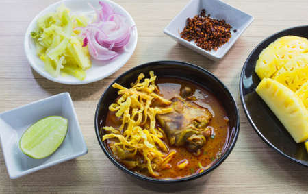 khao soi thai food styleの写真素材