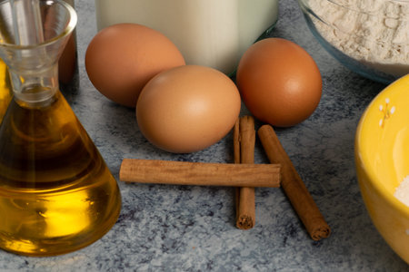 Ingredients for preparing a cake
