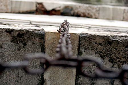 Rusty Steel Chain Detailの写真素材