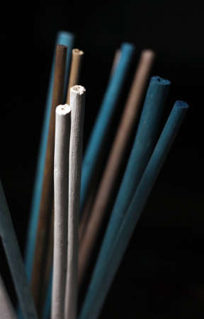 Colorful decorative wooden chopsticksの写真素材