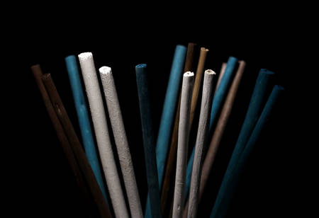 Colorful decorative wooden chopsticksの写真素材