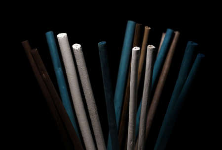 Colorful decorative wooden chopsticksの写真素材