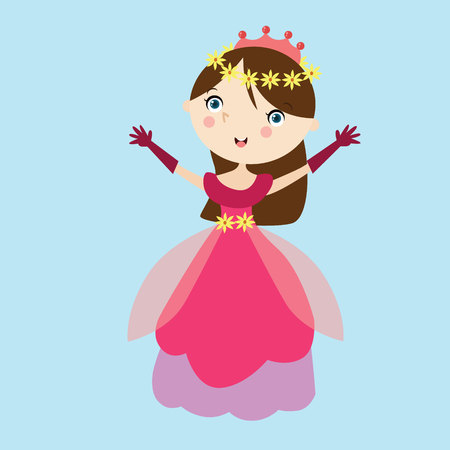 Princess girl poster isolated vector design.のイラスト素材