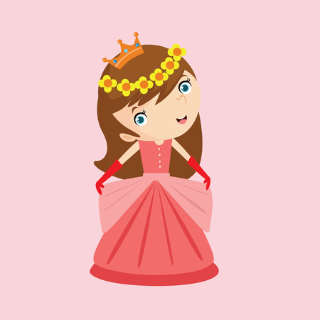 Princess girl poster isolated vector design.のイラスト素材