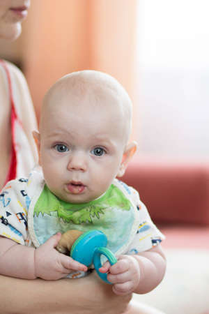 Little kid 4 month wonders of life.の写真素材