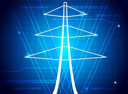 Transmission tower, abstract illustration. のイラスト素材