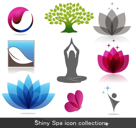 Spa icon collection, beautiful bright colorsのイラスト素材