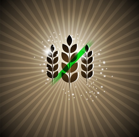 Gluten free sign on a bright background  Can be used for brochures, banners etc のイラスト素材