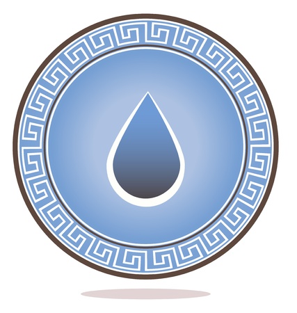 Beautiful conceptual drop illustration and round circle with ornament, harmonic colors   Can be used as company identity symbol or icon  Can be used in SPA, health care, medical etc  industries のイラスト素材
