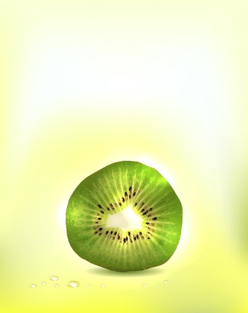 Realistic kiwi fruit background  Bright and clean design  Add Your text if necessaryのイラスト素材