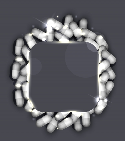 Human heart and pills. Cardiovascular disease treatment concept. のイラスト素材