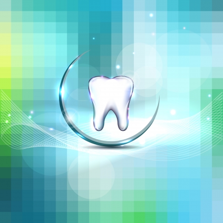 Beautiful dental design  Clean and fresh feeling, white tooth and blue background のイラスト素材