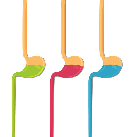 Human stomach three colors, simple medical illustrationのイラスト素材