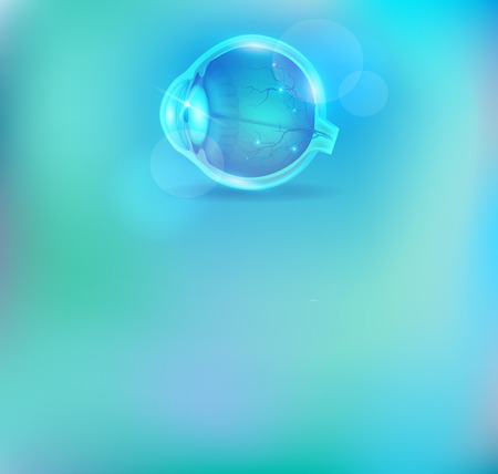 Human eye cross section, beautiful light blue background. のイラスト素材