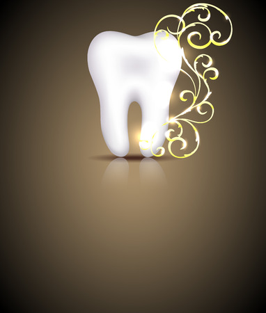 Elegant dental design with golden swirls elementのイラスト素材
