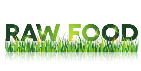 Green raw food message, eating unprocessed foodのイラスト素材