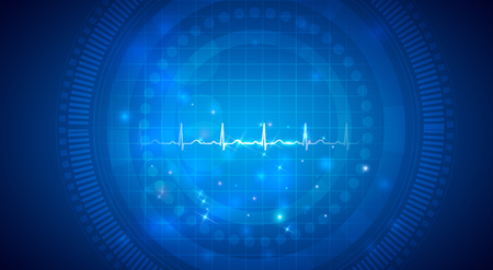 Cardiogram of a normal heart rhythm on an abstract backgroundのイラスト素材