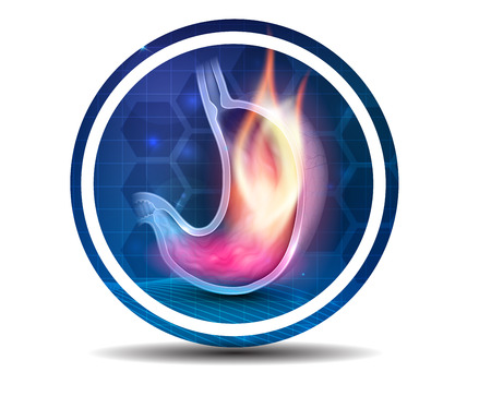 Stomach disorder abstract symbol on a white backgroundのイラスト素材