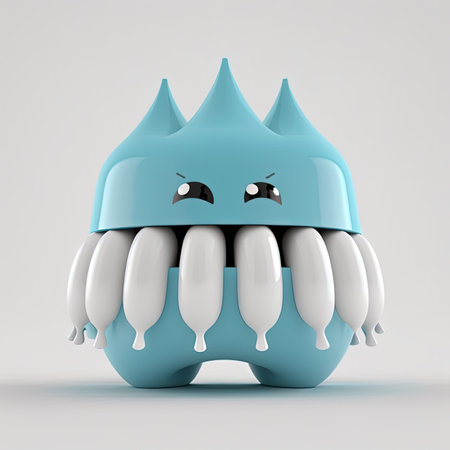 adorable azure gloop little legend, 3d objects, conceptual, minimal, front view, symmetric, white backgroundの写真素材