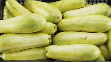 zucchini on a market stallの写真素材