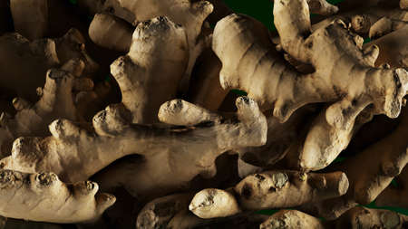 Background of gingert on the market stall.の写真素材