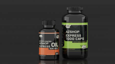 Optimun Nutrition products. Editorial photograph of a food supplement product.- Baku, Azerbaijan June, 06, 2020.のeditorial素材