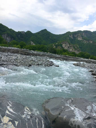 Dashagil river, Oghuz, Azerbaijan.Summer 2017の写真素材