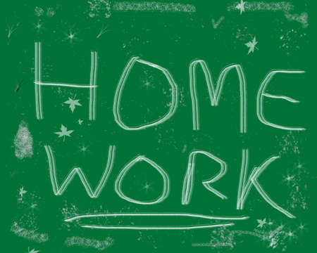 chalkboard homeworkの写真素材