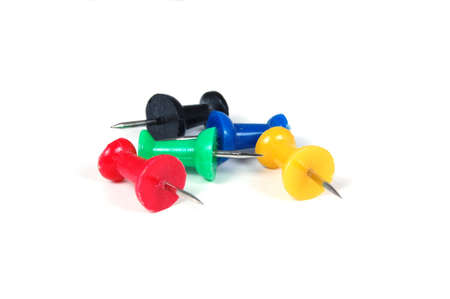 collorful pins isolated on white backround.Pins auf weißen Untergrund.の写真素材