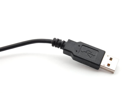 USB connector isolated on whte background.USB stecker  isoliert auf weißem Grund.