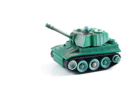 toy tank isolated on a white background.の写真素材