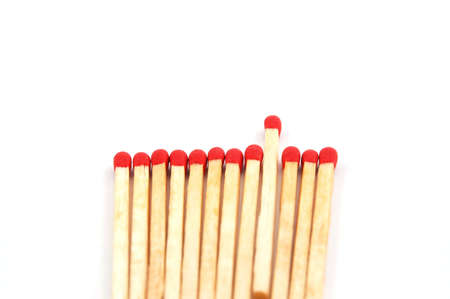 Some red matches isolated on a white background.の写真素材