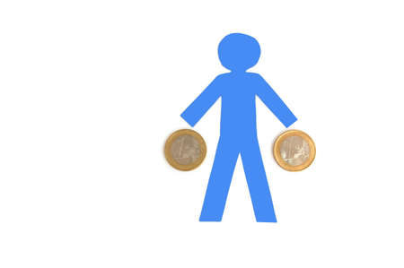 A money courier isolated on a white backgroundの写真素材