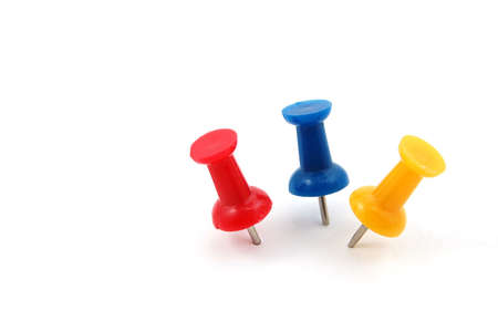 simple pin isolated on a white backgroundの写真素材