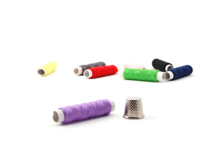 sewing kit isolated on a white backgroundの写真素材