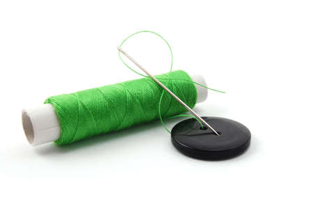 sewing kit isolated on a white backgroundの写真素材