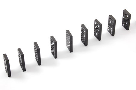 chain of dominoes isolated on a white background
