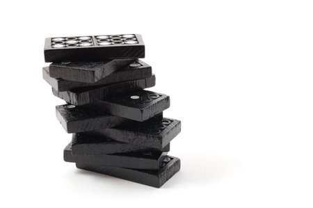 chain of dominoes isolated on a white background