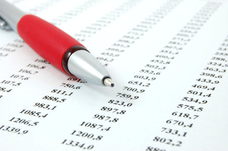 business numbers showing successful economic development or bankingcrisisの写真素材