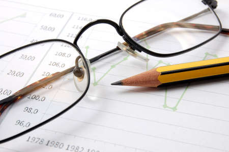 business chart showing financial success at the stock marketの写真素材