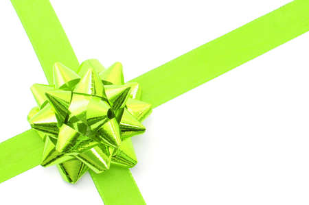 christmas gift with ribbon and copy spaceの写真素材