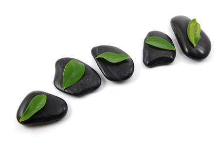 zen stones isolated on a white backgroundの写真素材