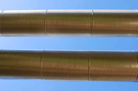 pipes of an industrial oil pipeline for the transport of oilの写真素材