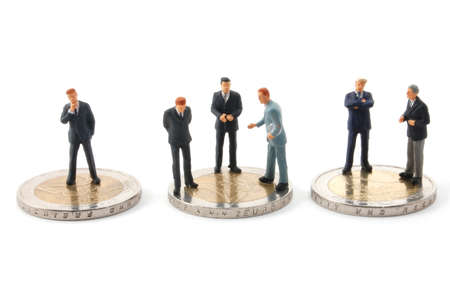 business man and euro money isolated on white backgroundの写真素材